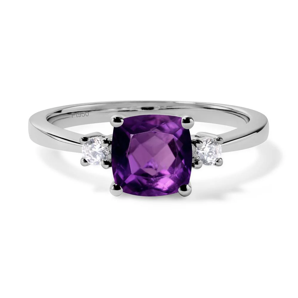 Cushion Cut Amethyst Trilogy Ring - Image 6