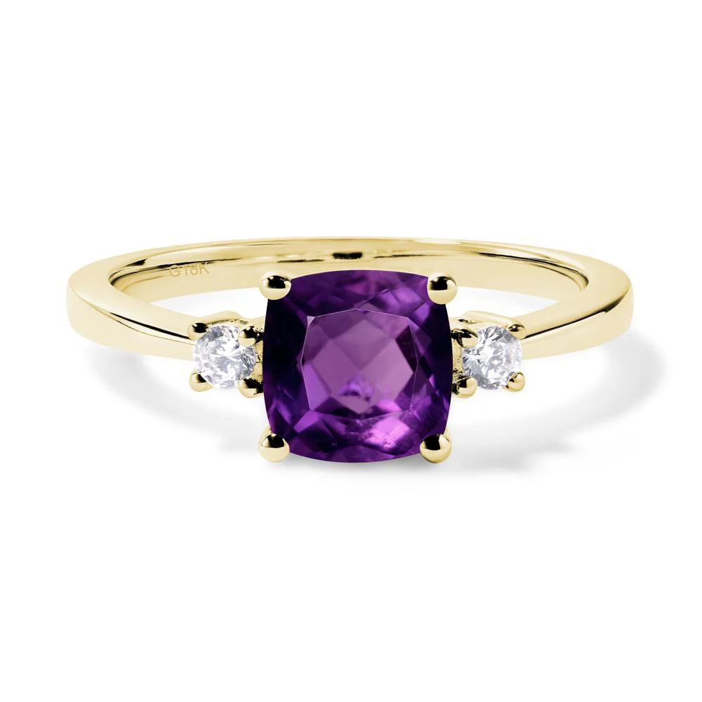 Cushion Cut Amethyst Trilogy Ring - Image 8