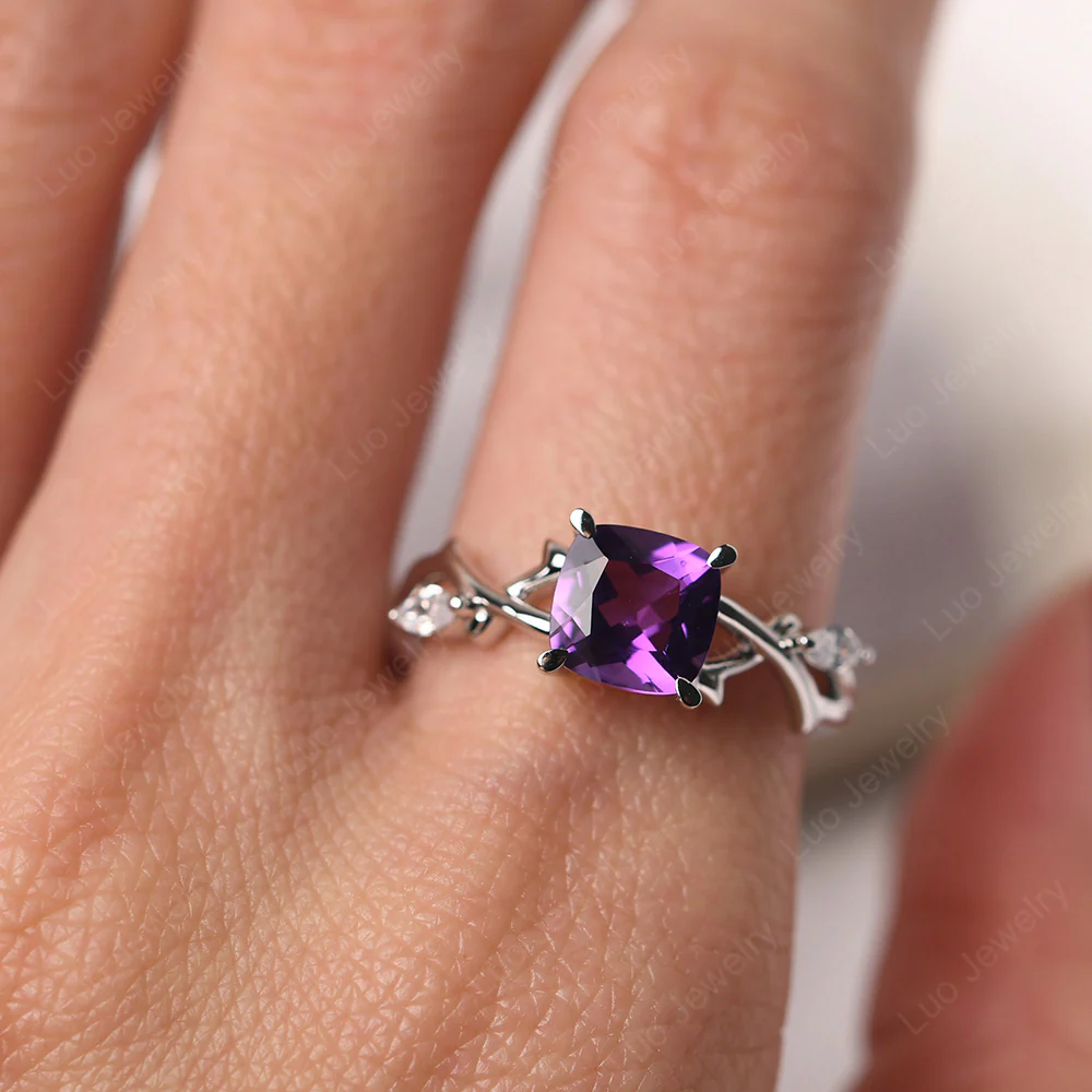 Cushion Amethyst Willow Ring - Image 5