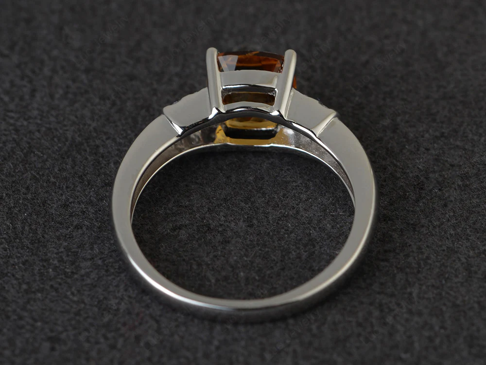 Simple Cushion Citrine Ring - Image 3