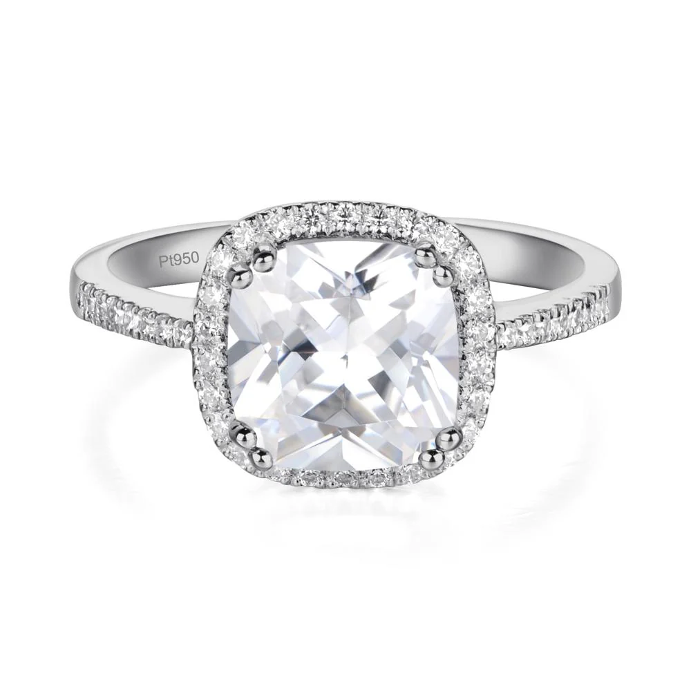 Cushion Cut Cubic Zirconia Halo Ring - Image 7