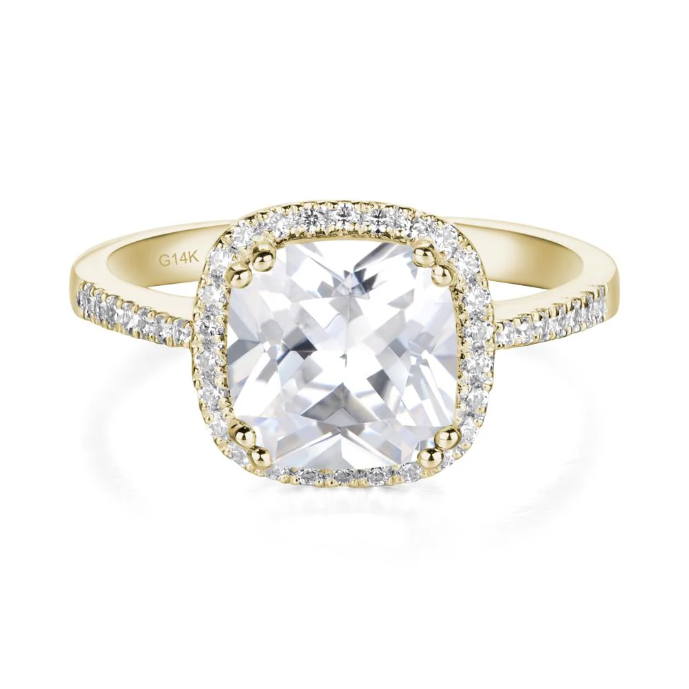 Cushion Cut Cubic Zirconia Halo Ring - Image 9