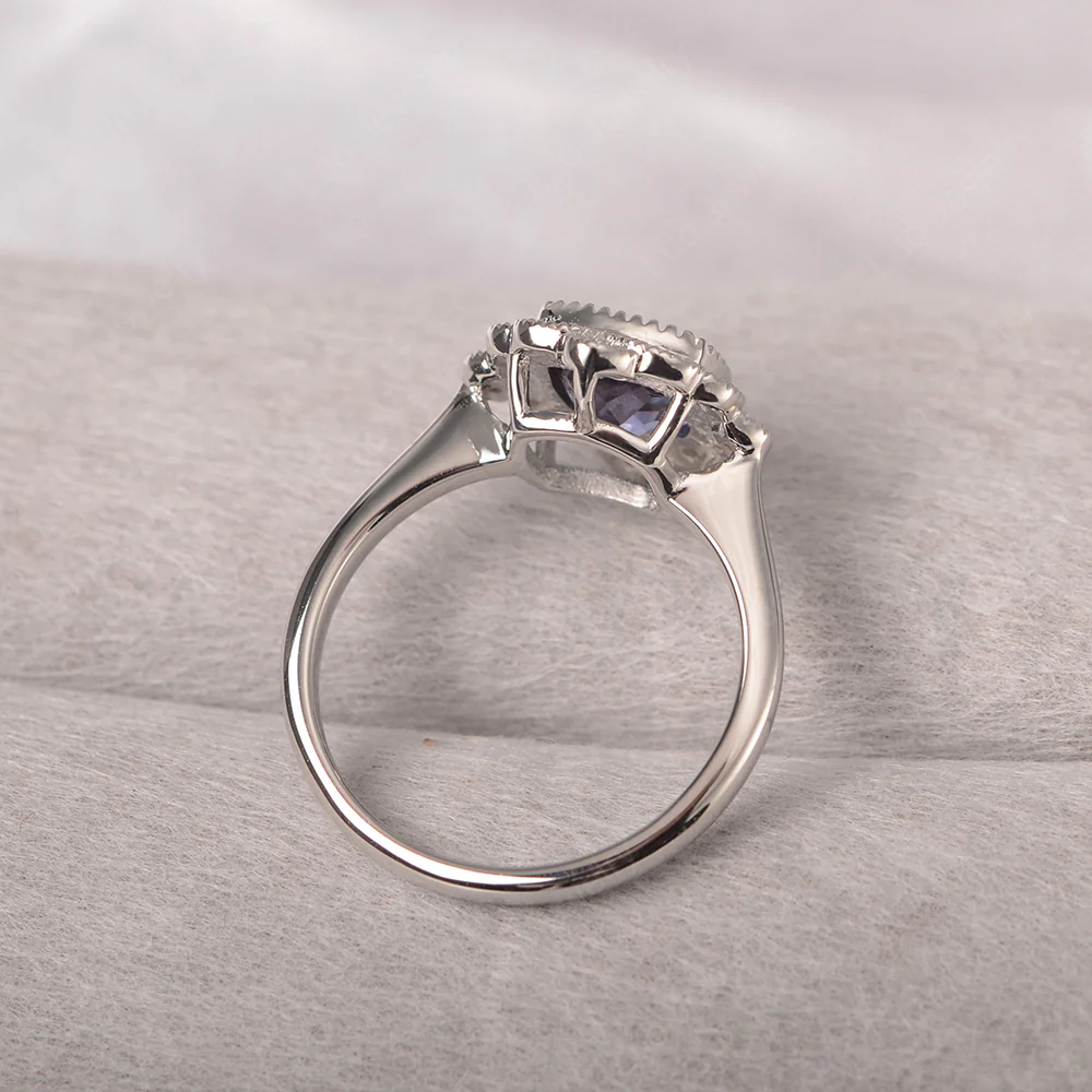 Cushion Cut Alexandrite Milgrain Ring - Image 3