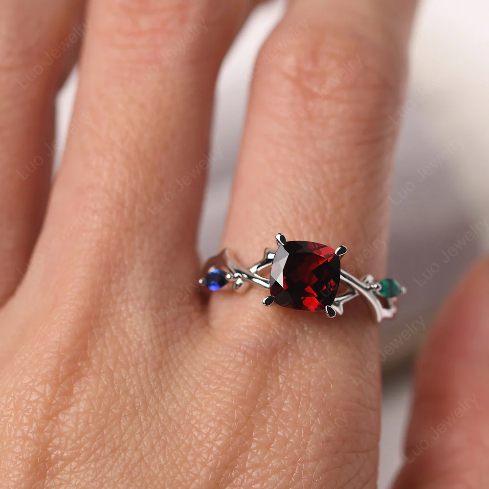 Garnet Willow Engagement Ring - Image 6