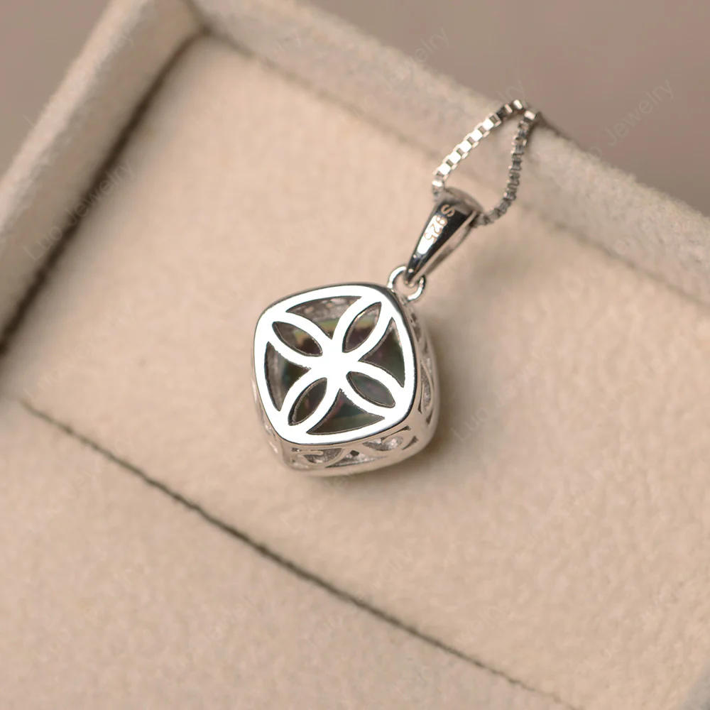 Cushion Halo Kite Set Mystic Topaz Necklace - Image 3