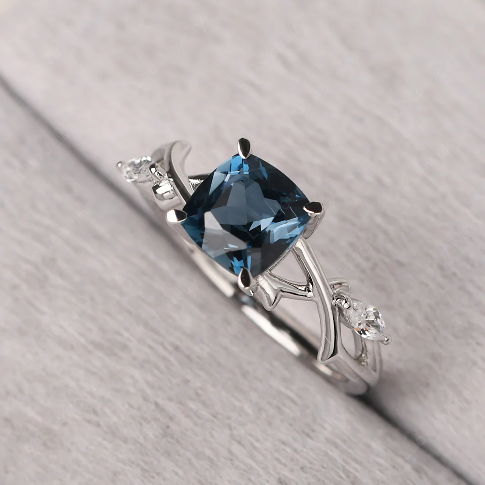 London Blue Topaz Willow Engagement Ring - Image 2