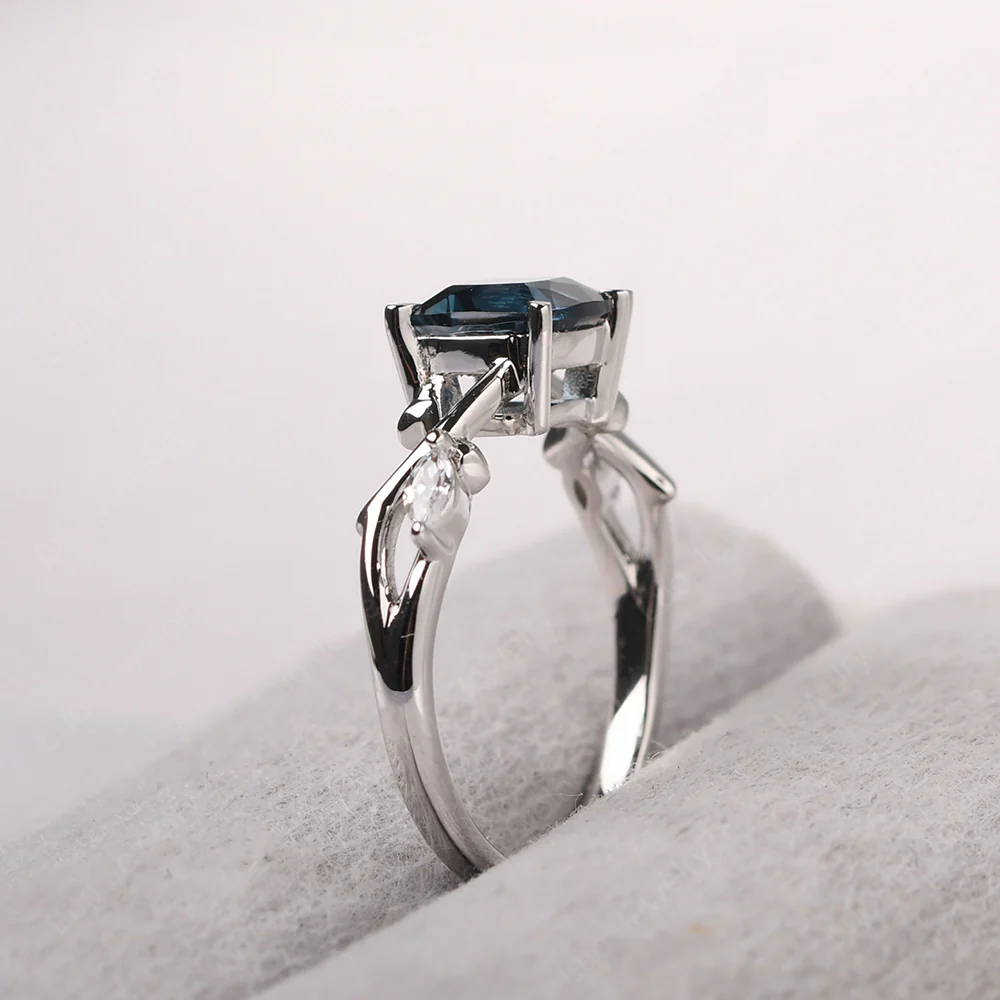 London Blue Topaz Willow Engagement Ring - Image 4