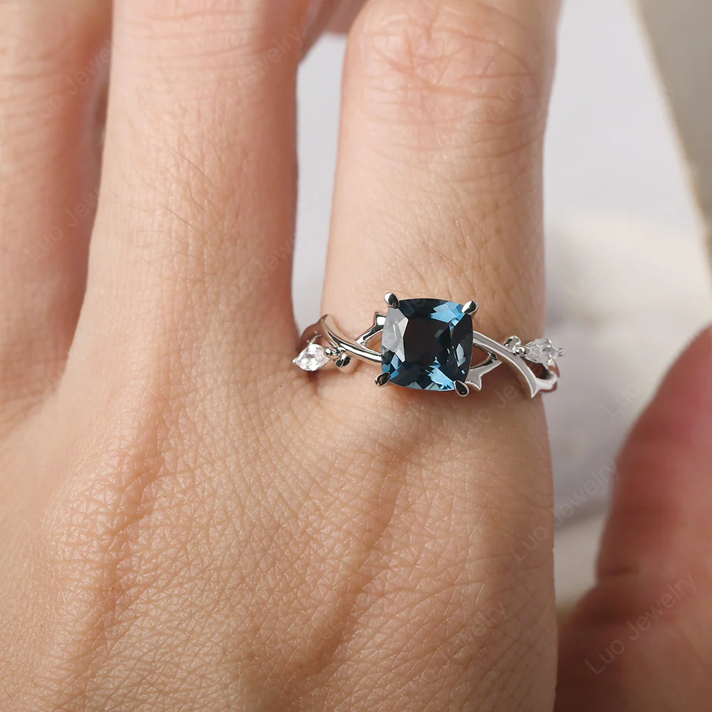 London Blue Topaz Willow Engagement Ring - Image 5