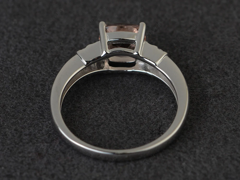 Simple Cushion Morganite Ring - Image 3