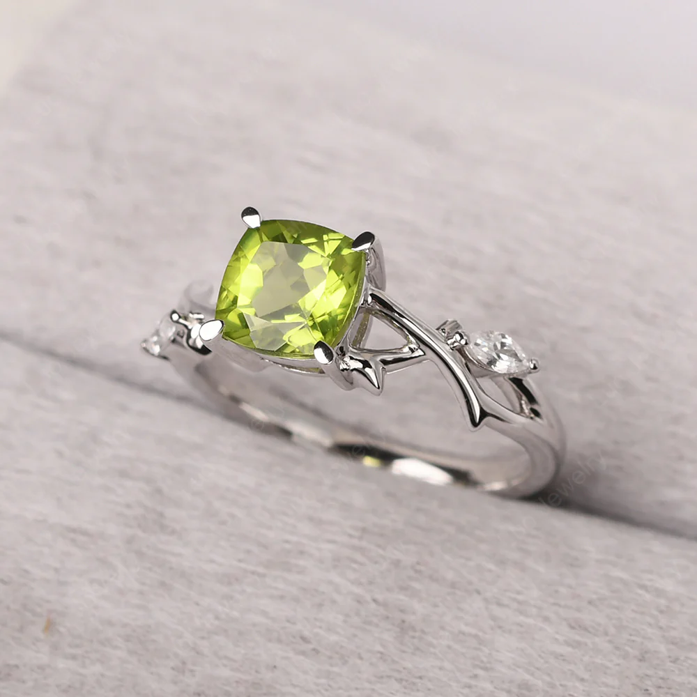 Willow Cushion Cut Peridot Ring - Image 2