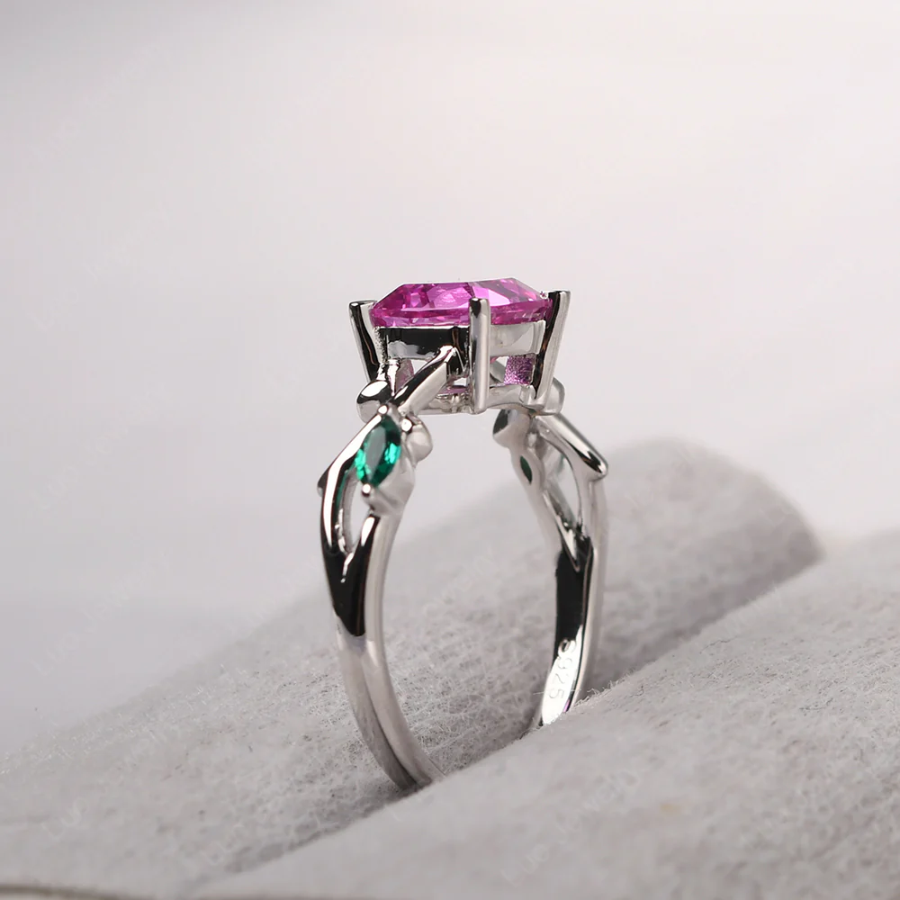 Cushion Pink Sapphire Willow Ring - Image 4