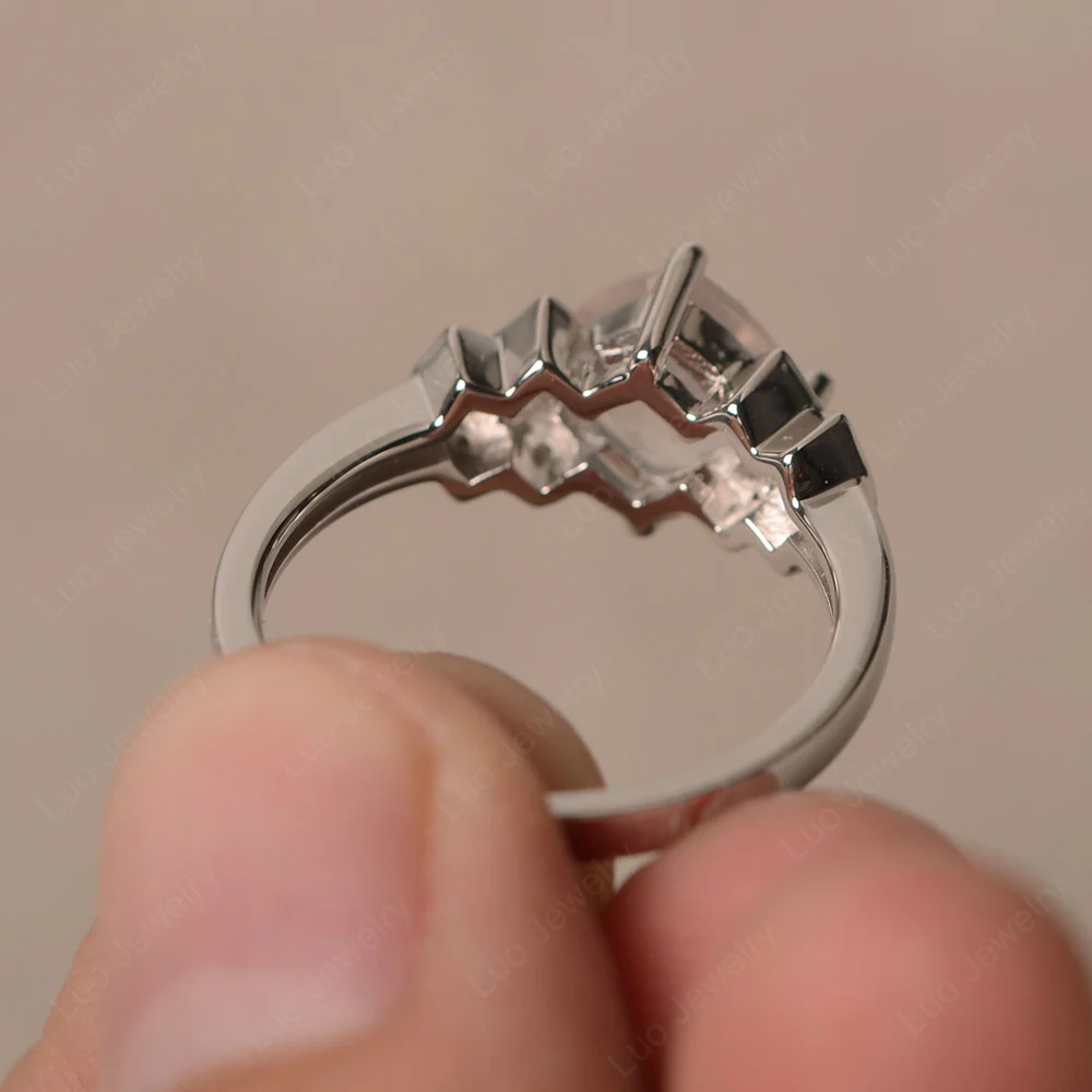 Cushion Cut Rose Quartz Ring Kite Set - Image 2