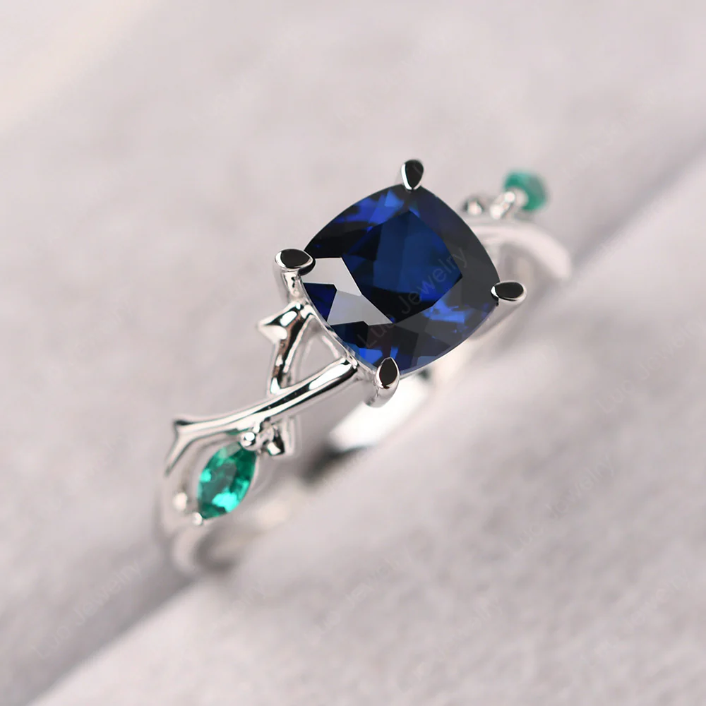 Willow Cushion Cut Sapphire Ring - Image 2