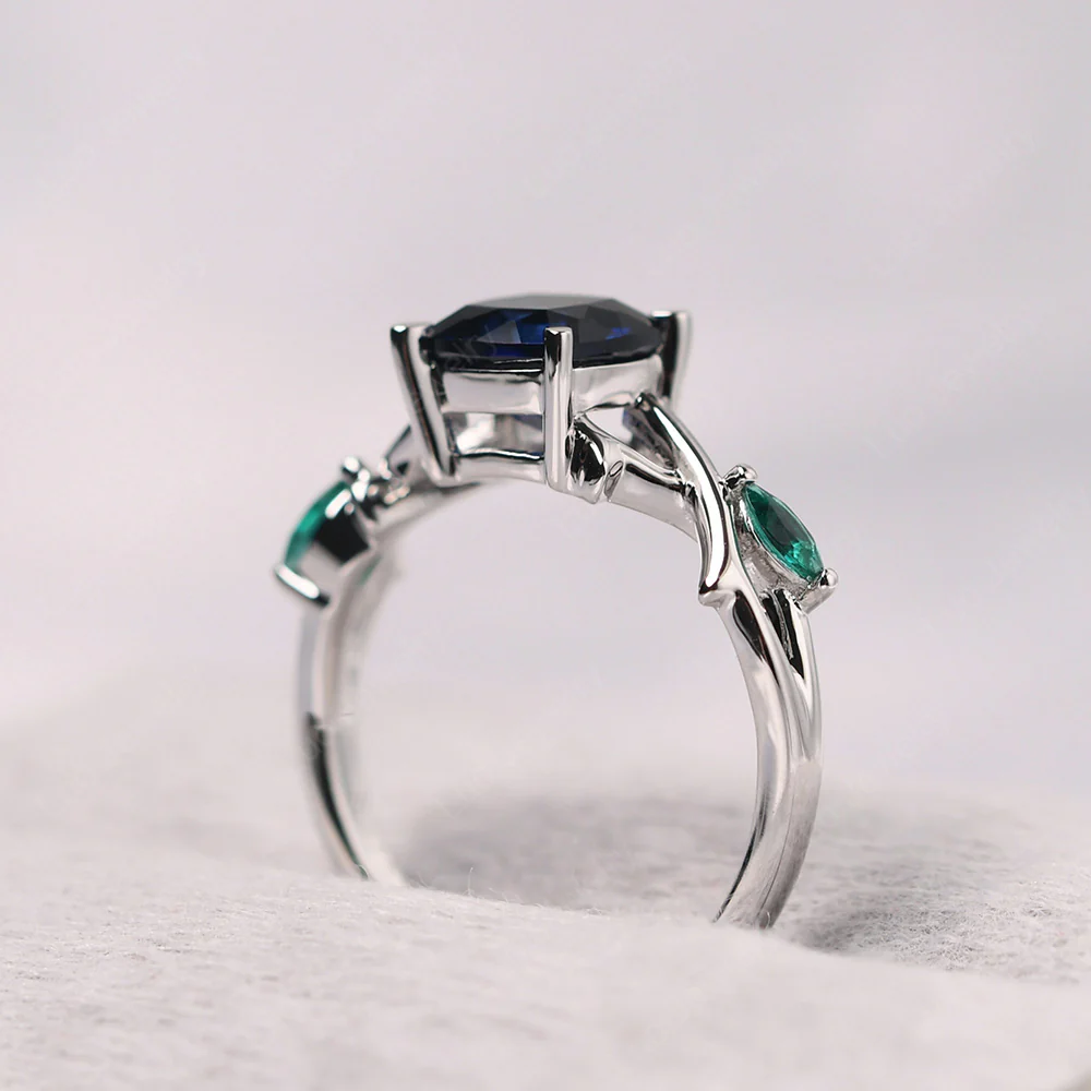 Willow Cushion Cut Sapphire Ring - Image 5