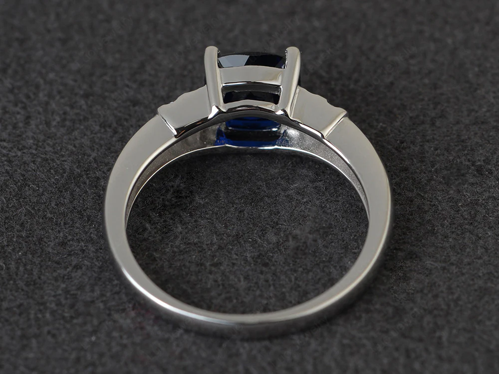 Simple Cushion Sapphire Ring - Image 3