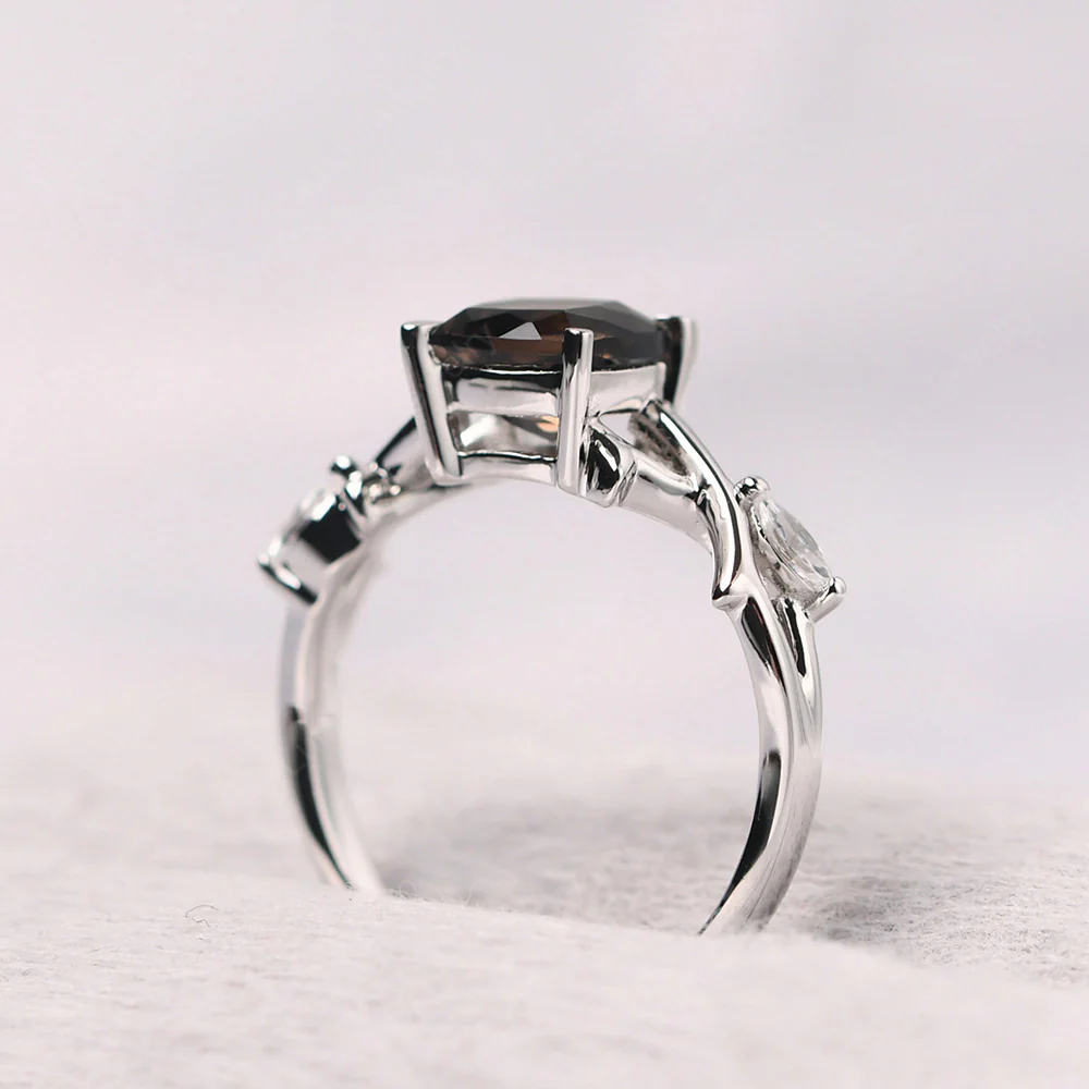 Cushion Smoky Quartz Willow Ring - Image 4