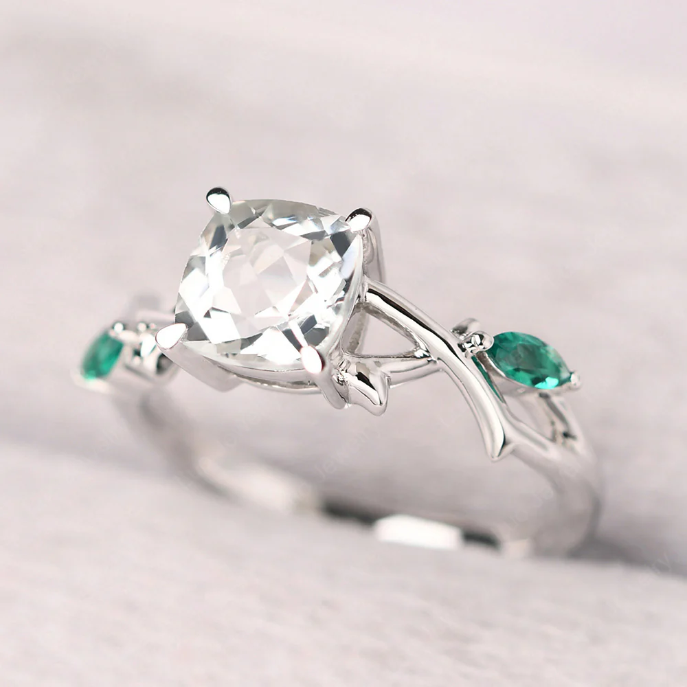 White Topaz Willow Engagement Ring - Image 3