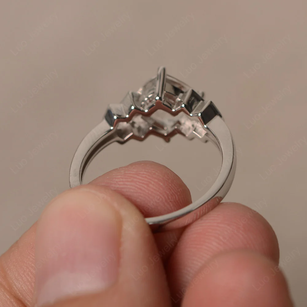 Cushion Cut White Topaz Ring Kite Set - Image 2