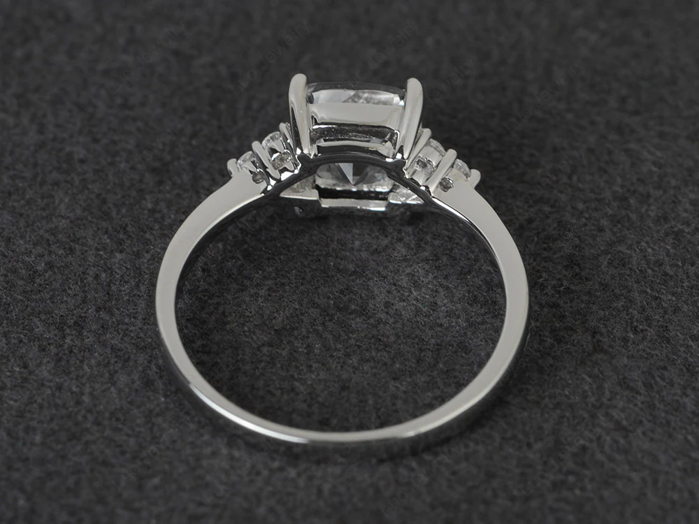 Cushion Cut White Topaz Ring - Image 3