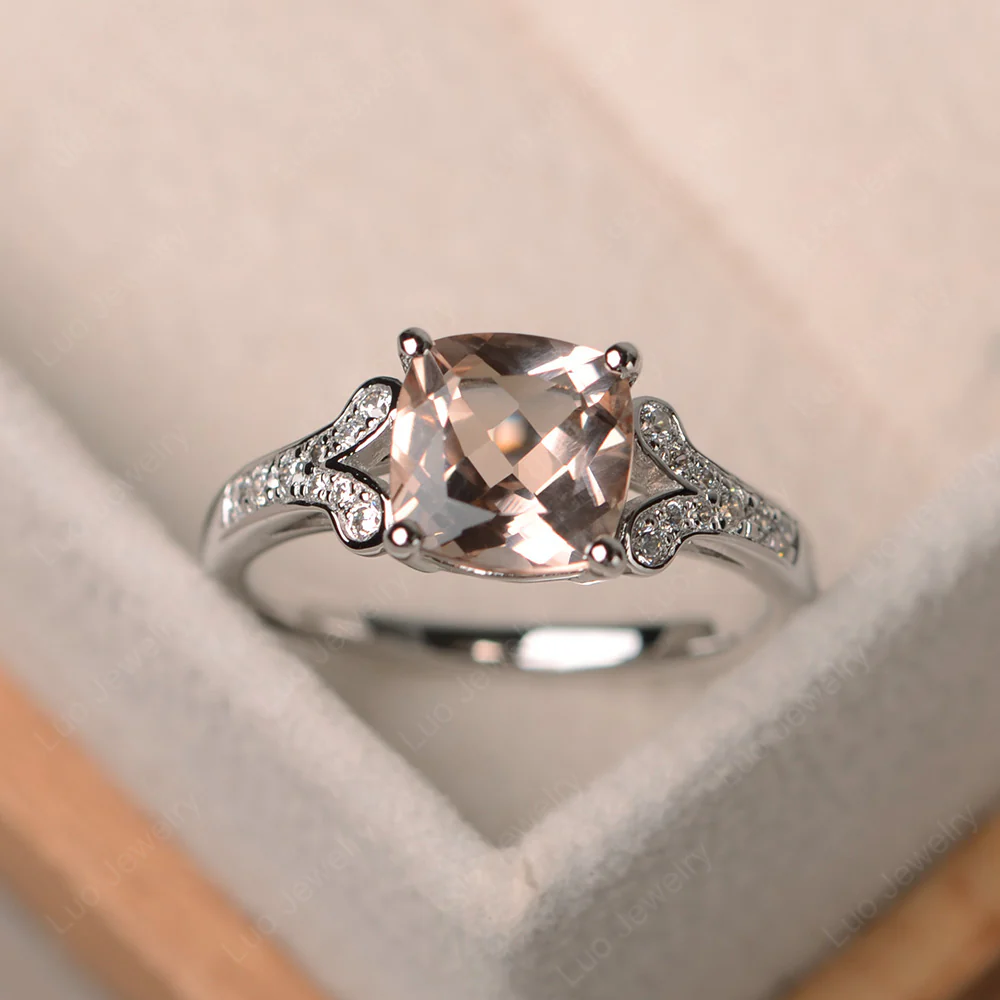 Cushion Shaped Morganite Ring