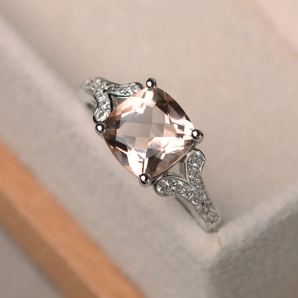 Cushion Shaped Morganite Ring - Image 2