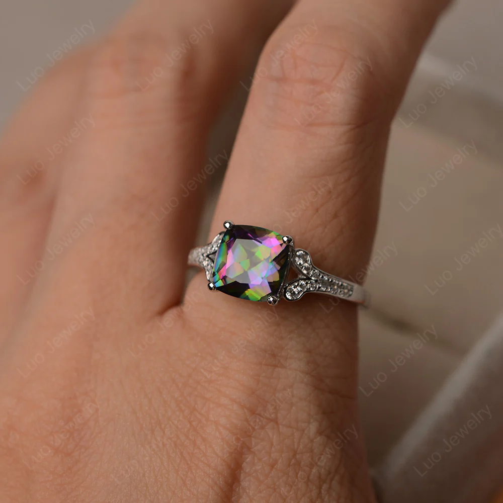 Cushion Shaped Mystic Topaz Ring - Image 4