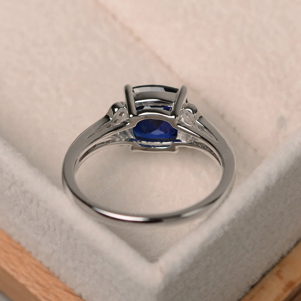 Cushion Shaped Sapphire Ring - Image 3