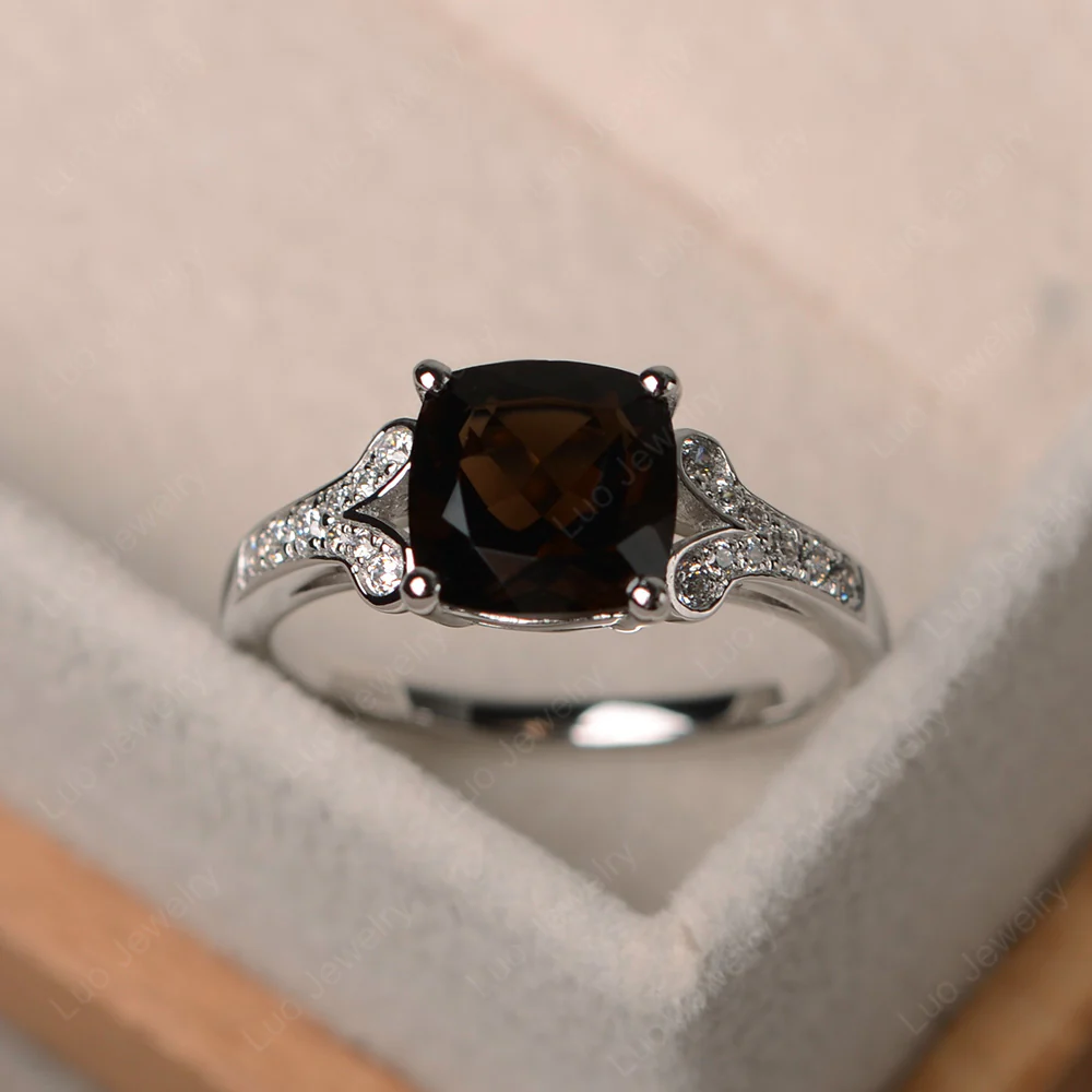 Cushion Shaped Smoky Quartz Ring