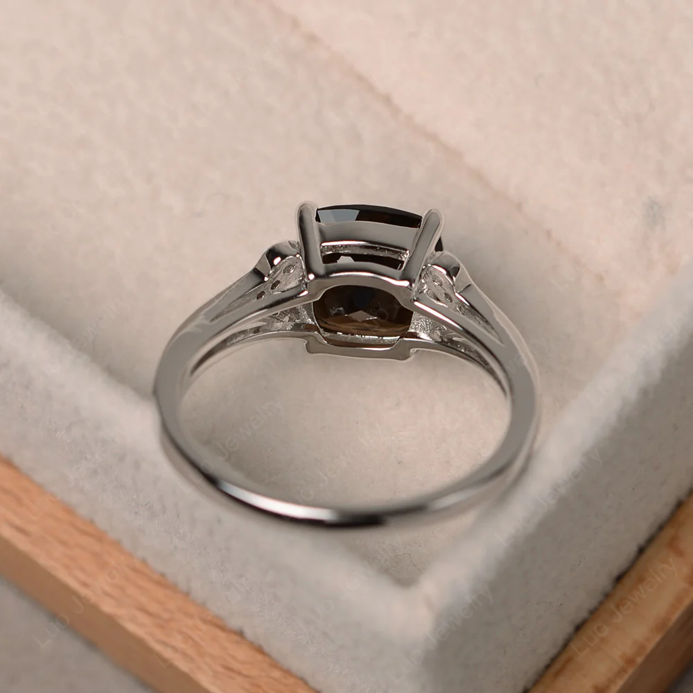 Cushion Shaped Smoky Quartz Ring - Image 3