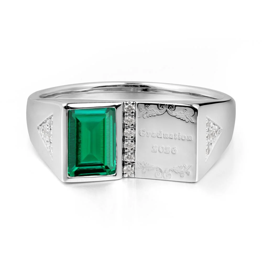 Custom Emerald Graduation Ring - Image 2