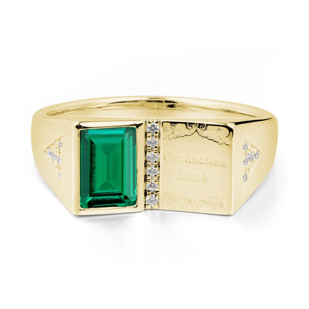 Custom Emerald Graduation Ring - Image 3
