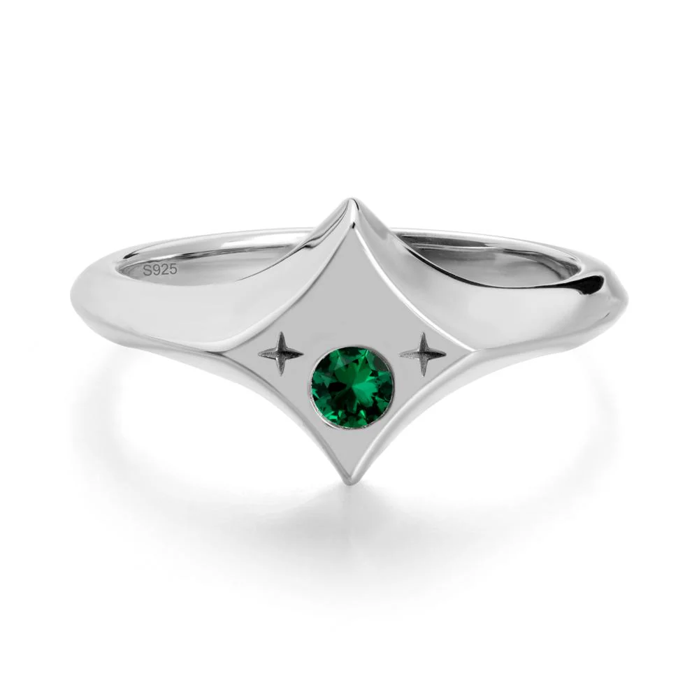 Custom Emerald Zodiac Ring - Image 9