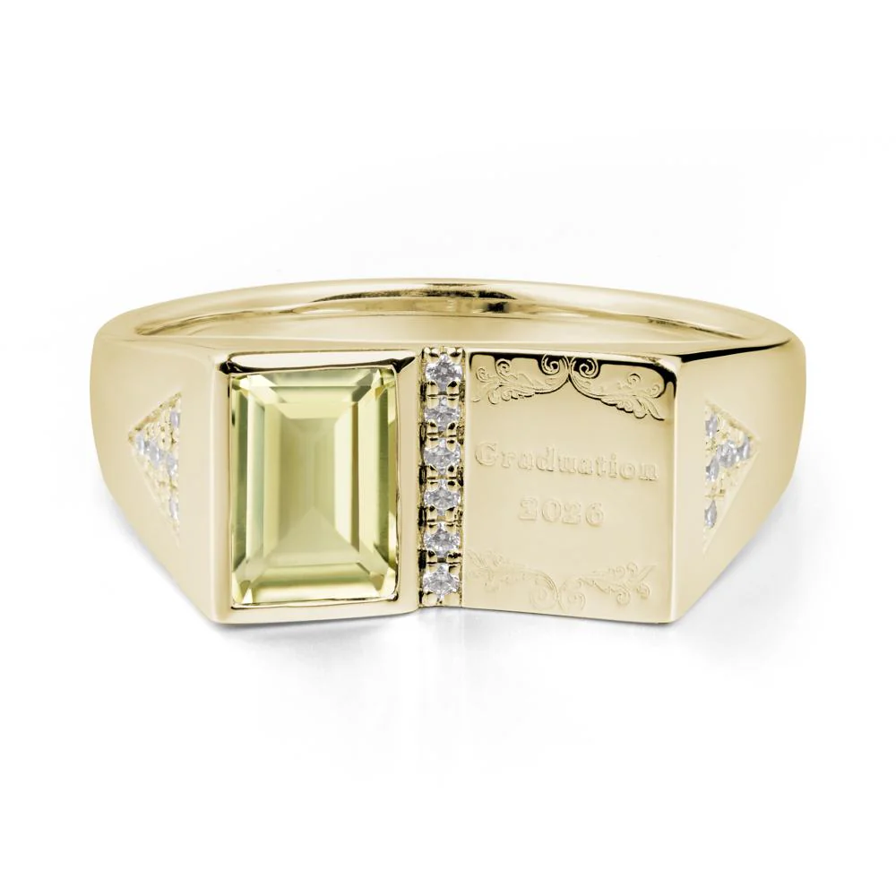 Custom Lemon Quartz Graduation Ring - Image 6
