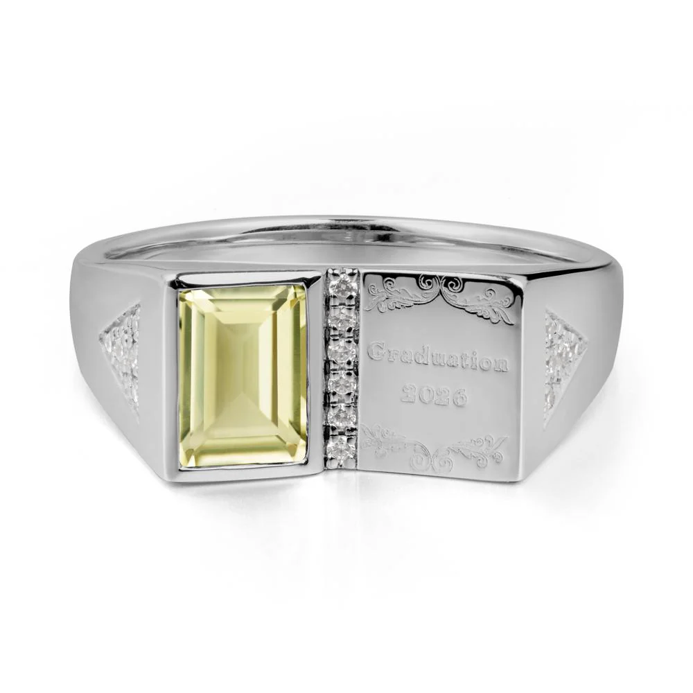Custom Lemon Quartz Graduation Ring - Image 8