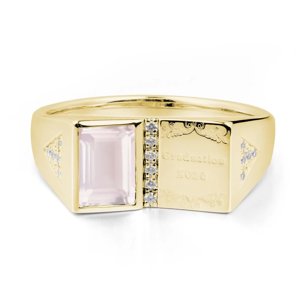 Custom Rose Quartz Graduation Ring - Image 6