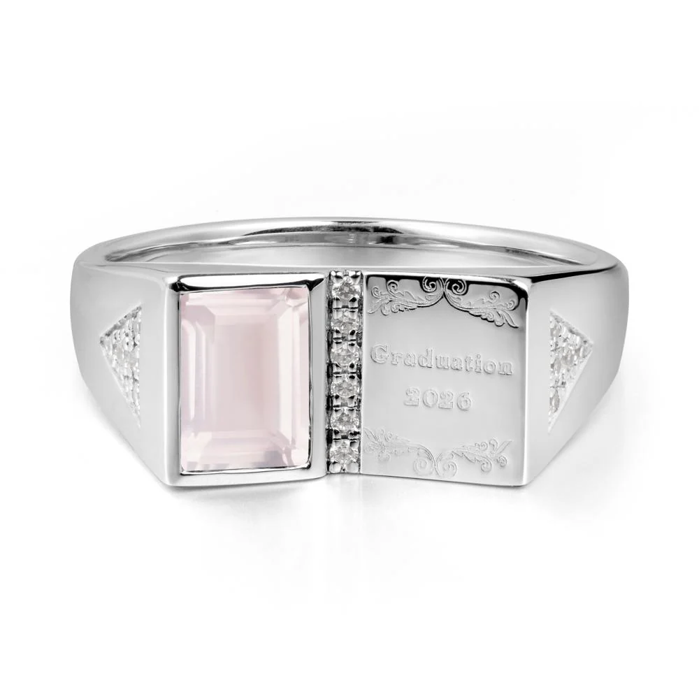 Custom Rose Quartz Graduation Ring - Image 8