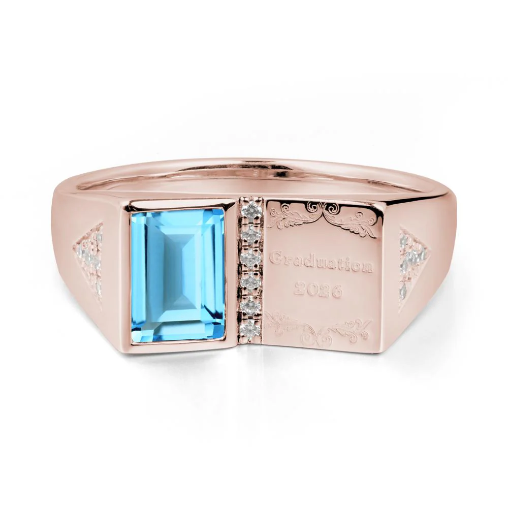 Custom Swiss Blue Topaz Graduation Ring - Image 7