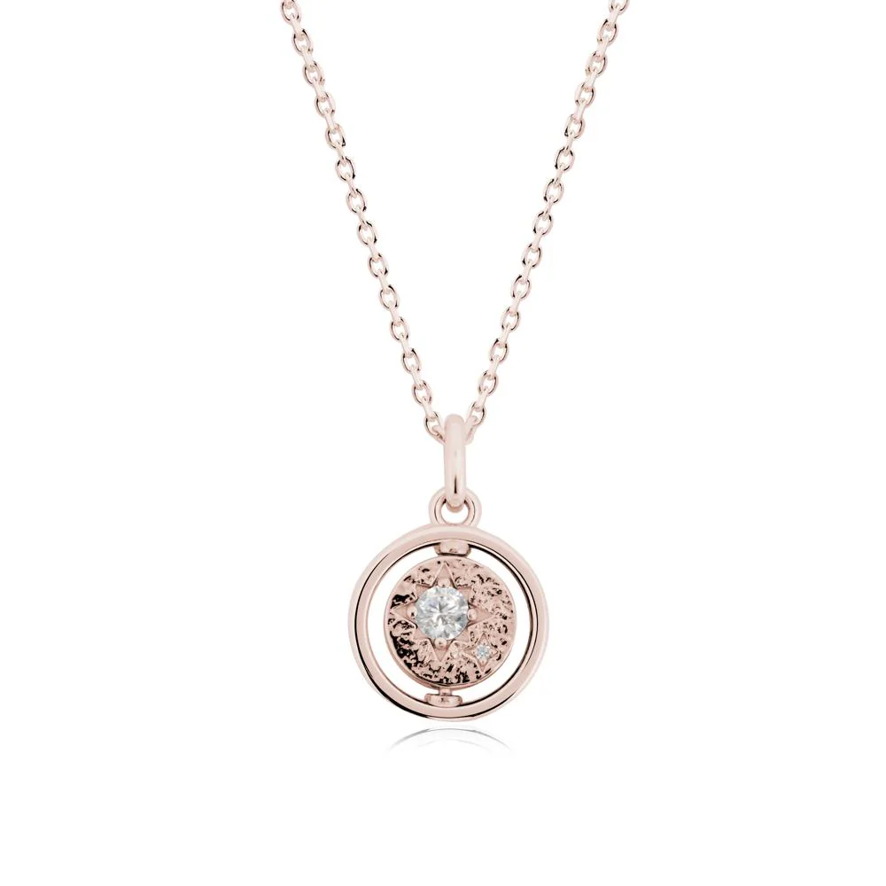 Custom Zodiac Signs Cubic Zirconia Spinning Necklace - Image 4