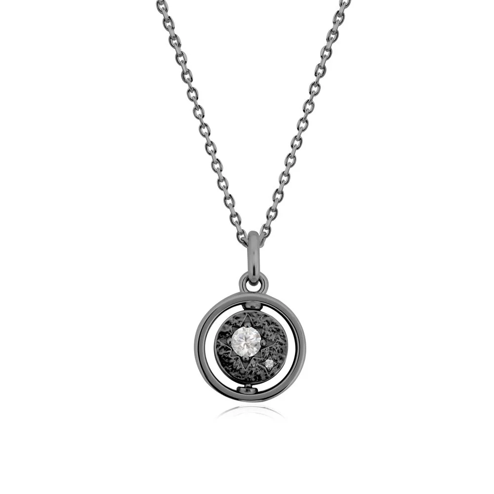 Custom Zodiac Signs Cubic Zirconia Spinning Necklace - Image 8