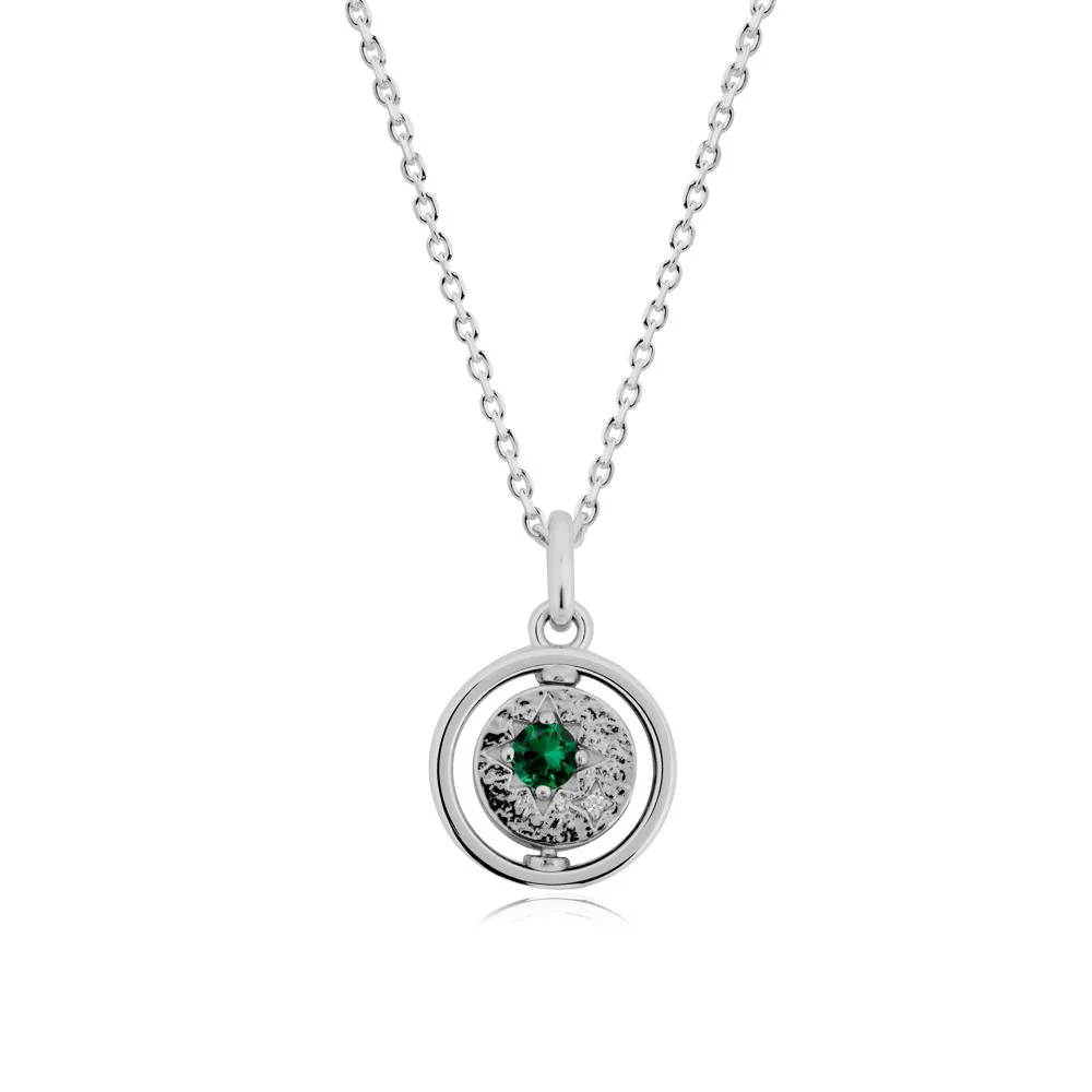 Custom Zodiac Spinner Emerald Necklace - Image 3