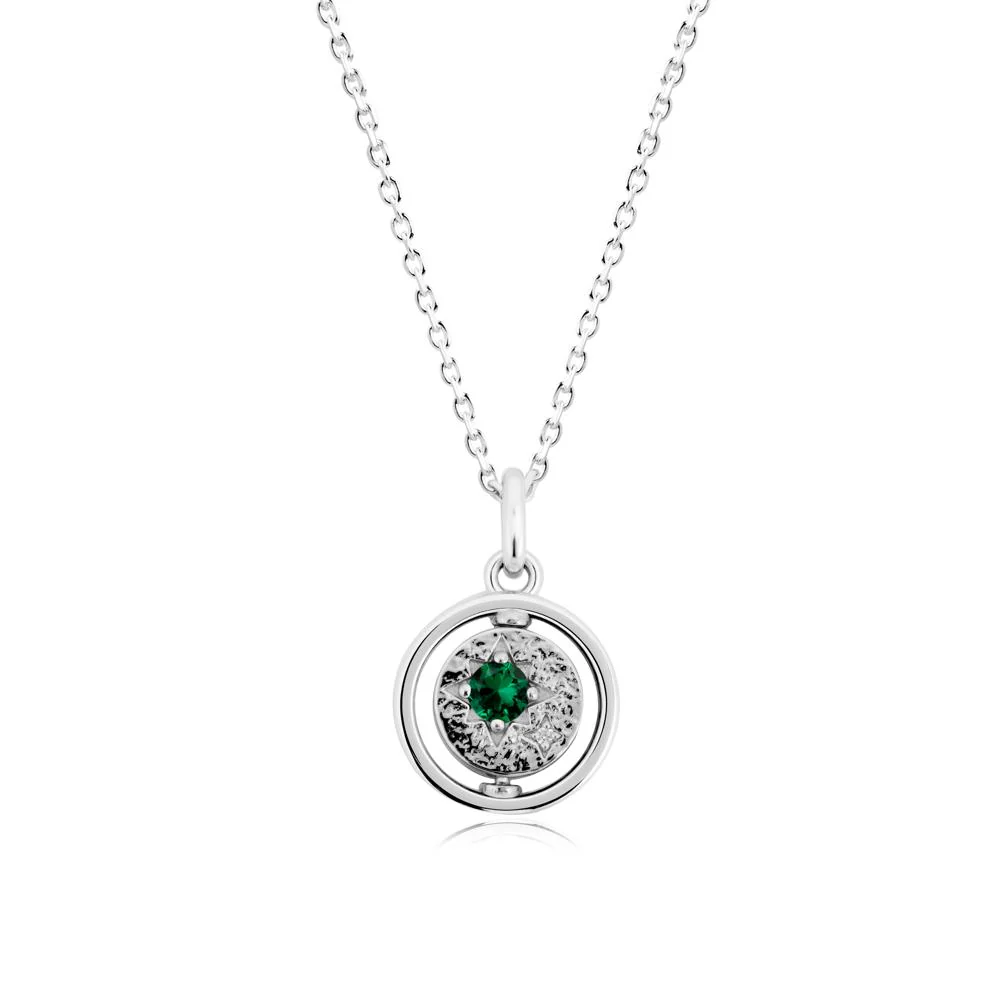 Custom Zodiac Spinner Emerald Necklace - Image 4