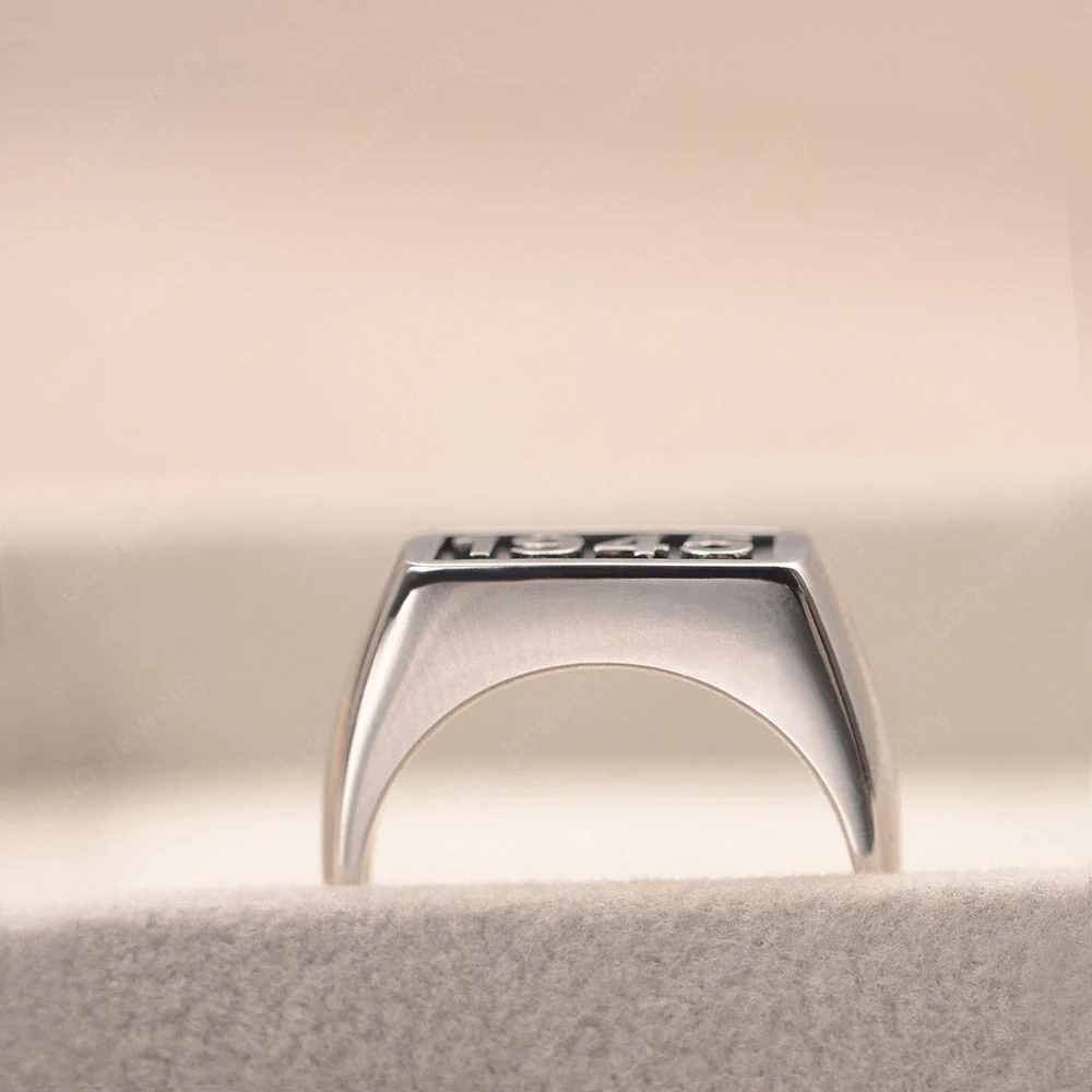 Men's Number Stamp Ringnone - Image 4