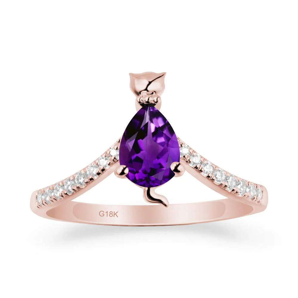 Cute Cat Inspired Amethyst Ring - Image 4