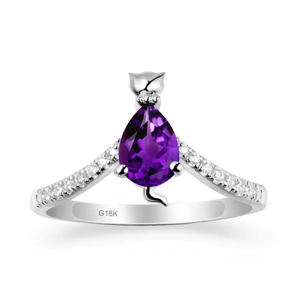 Cute Cat Inspired Amethyst Ring - Image 5