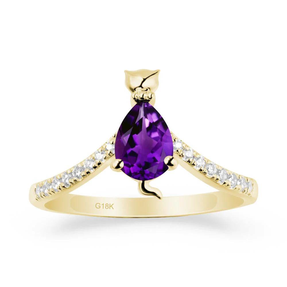 Cute Cat Inspired Amethyst Ring - Image 6