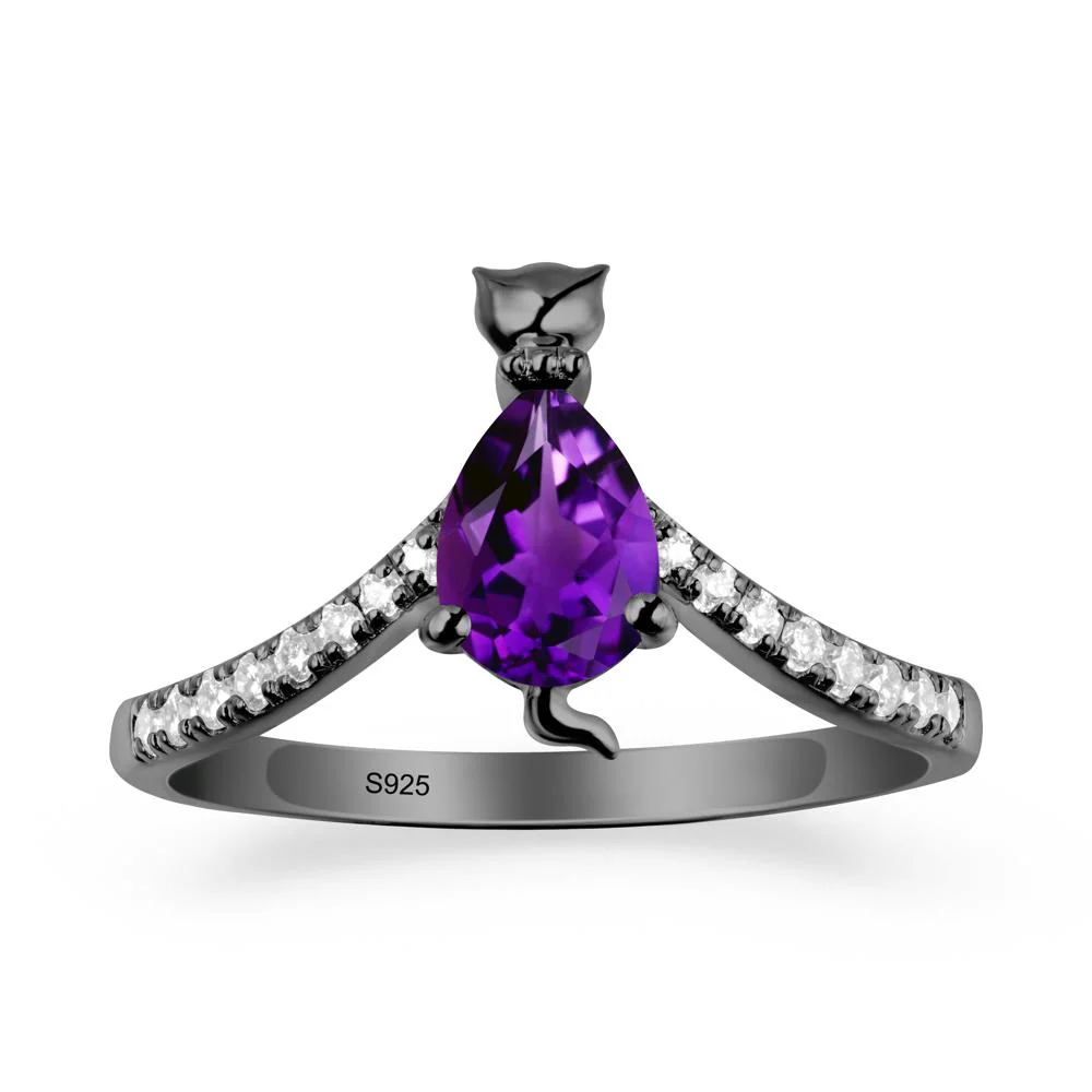 Cute Cat Inspired Amethyst Ring - Image 7