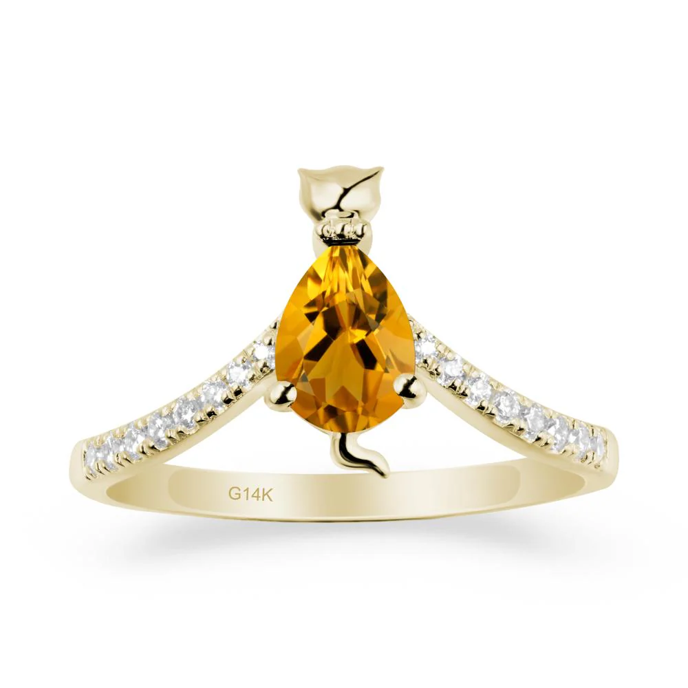 Cute Cat Inspired Citrine Ring - Image 3