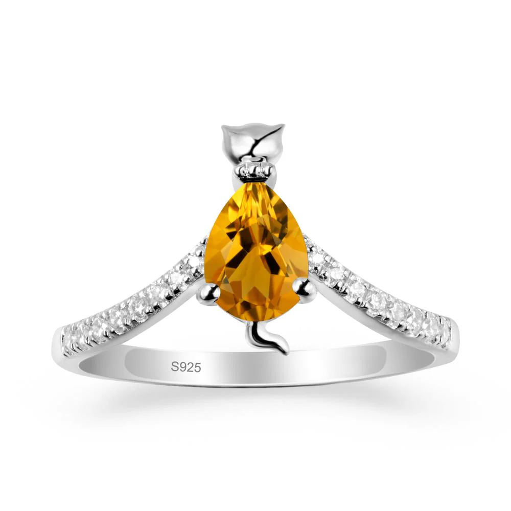 Cute Cat Inspired Citrine Ring - Image 9