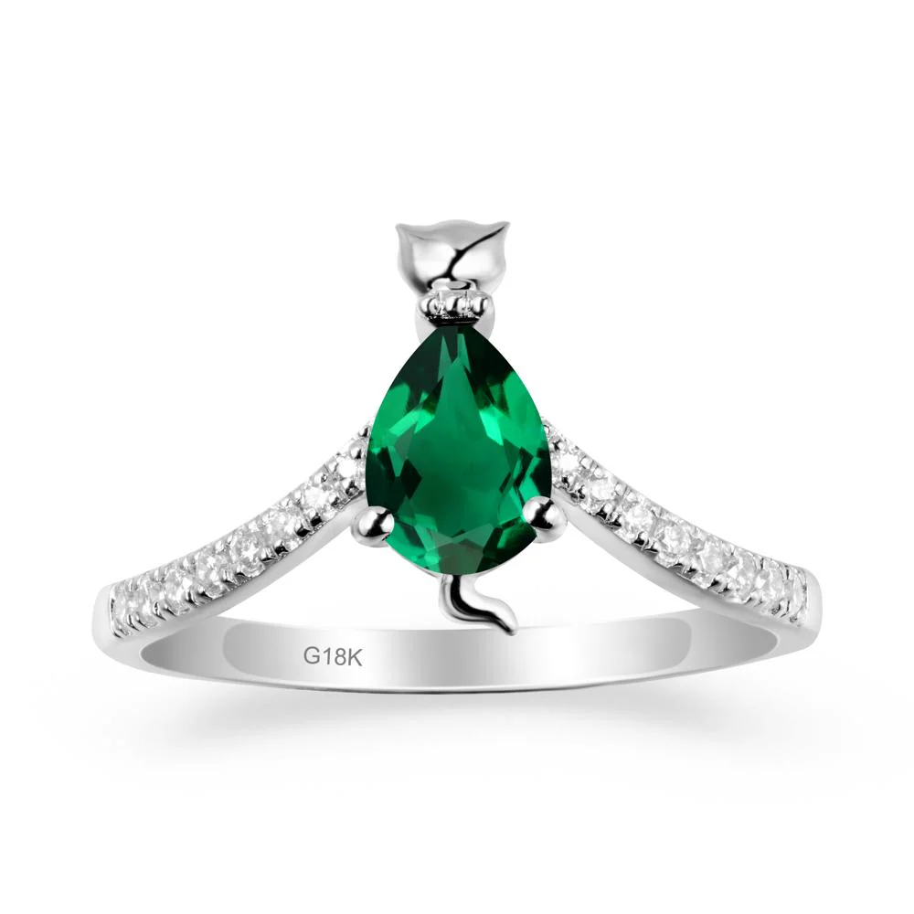 Cute Cat Inspired Emerald Ring - Image 6