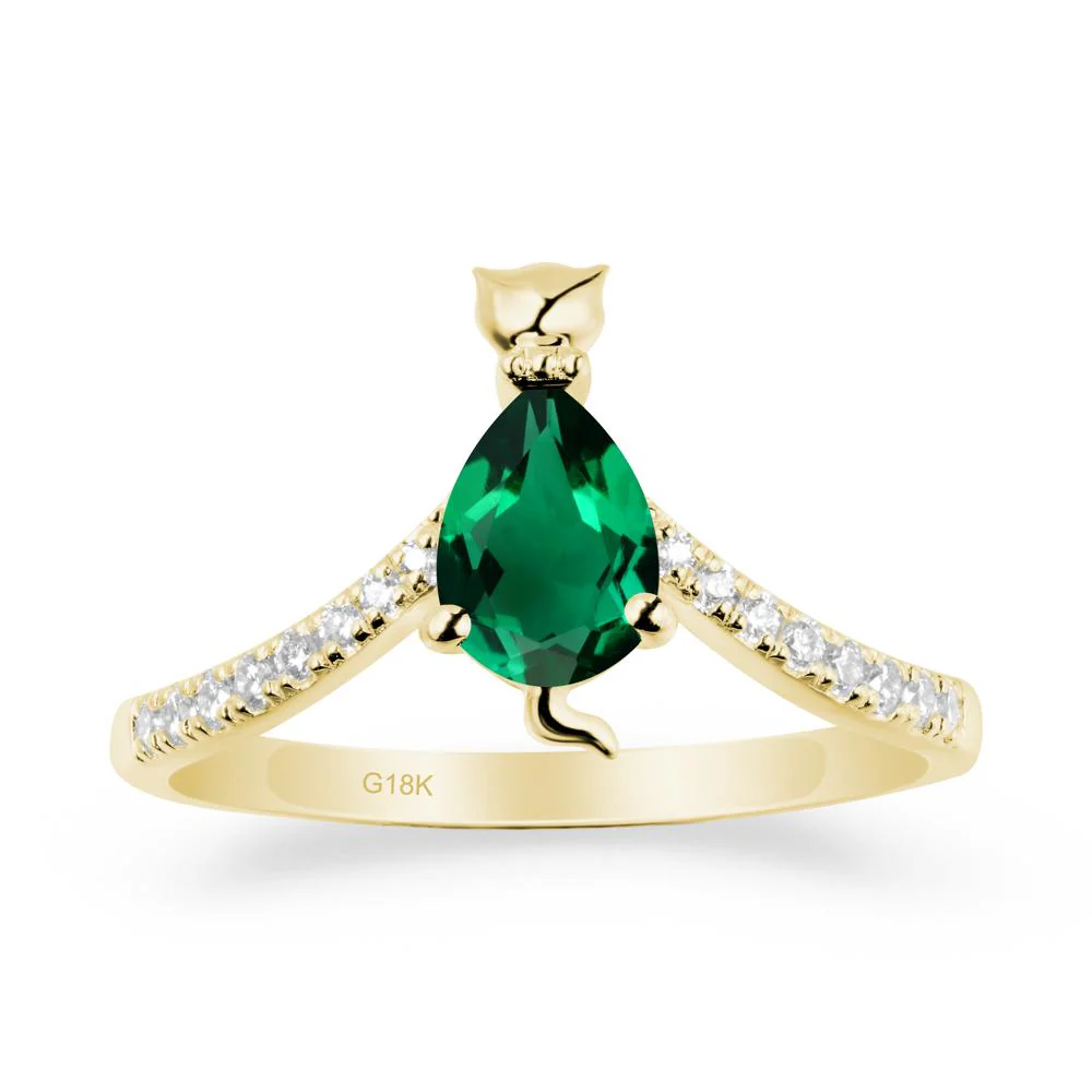 Cute Cat Inspired Emerald Ring - Image 7